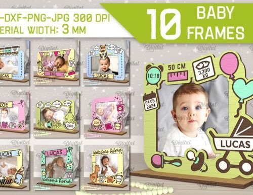 Paquete De Marcos De Fotos Para Bebes Creativo Digital